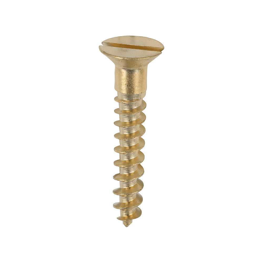 8 x 1 - Brass Timber Screw SLOT CSK