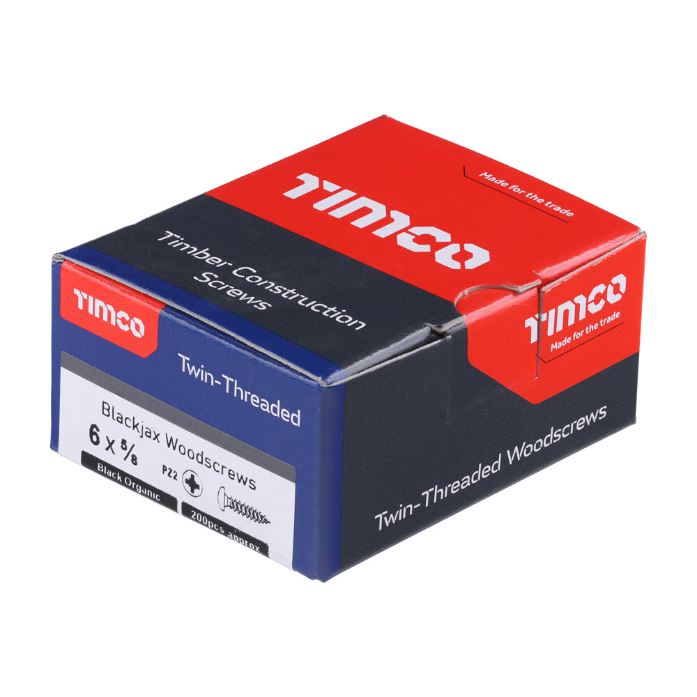 6 x 5/8 - (16mm x 3.5mm) - Blackjax Screw PZ2 - Black
