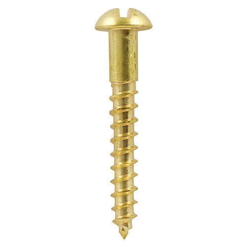 8 x 3/4 - Brass Timber Screw SLOT RND