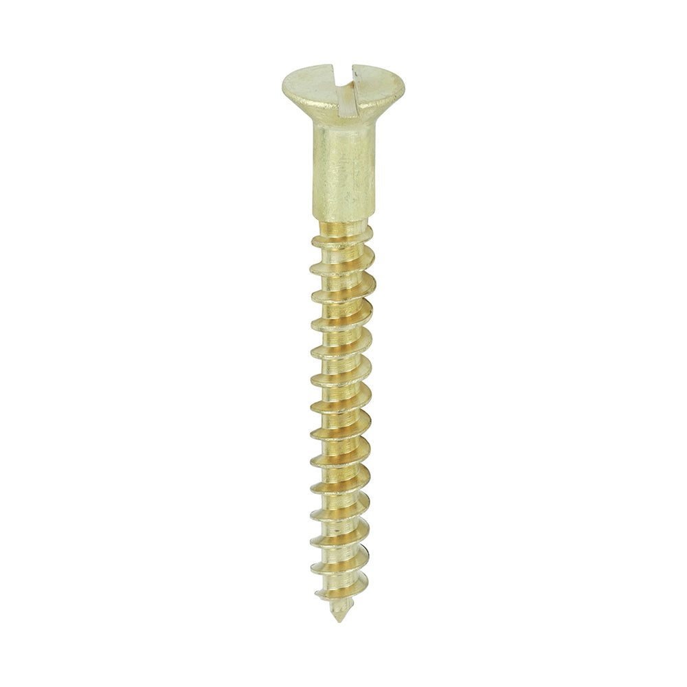 8 x 1 1/2 - Brass Timber Screw SLOT CSK