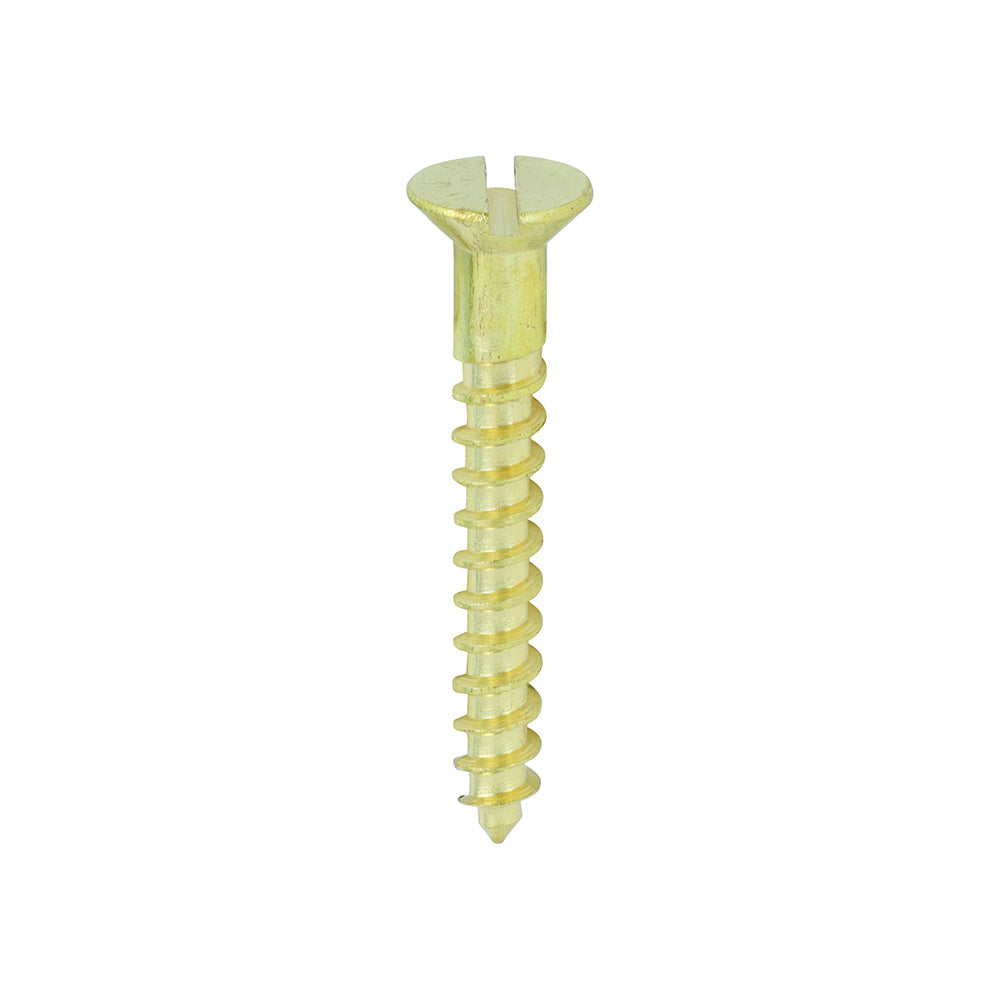 8 x 1 1/4 - Brass Timber Screw SLOT CSK