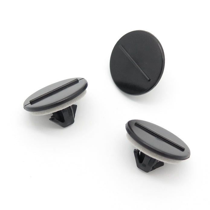 Button Clip, Black with Washer