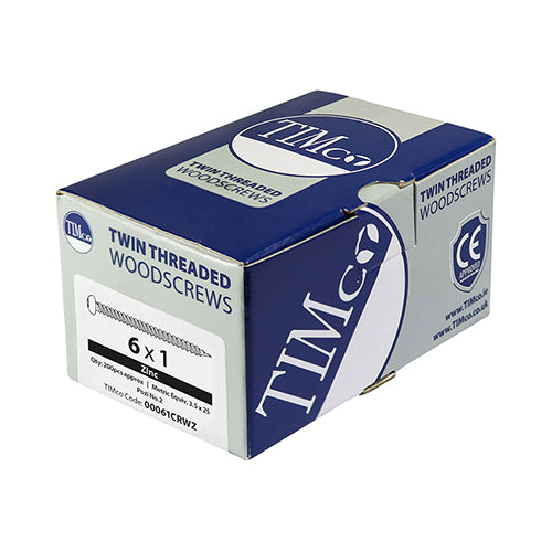 10 x 1 1/2  - Twin Woodscrew PZ2 RND Zinc