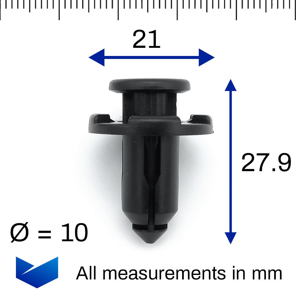 Push Fit Rivet, 10mm, Black - image 2
