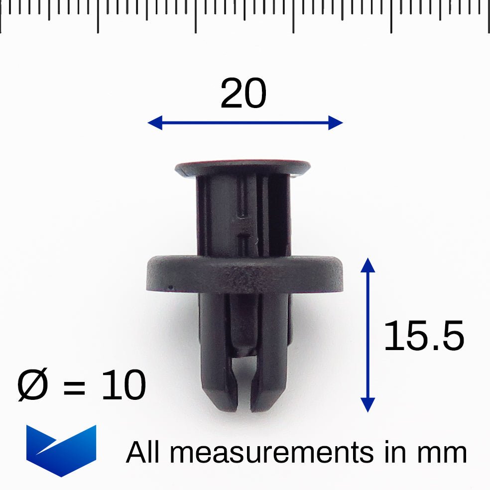 Push Fit Rivet, 10mm Hole, Black - image 2