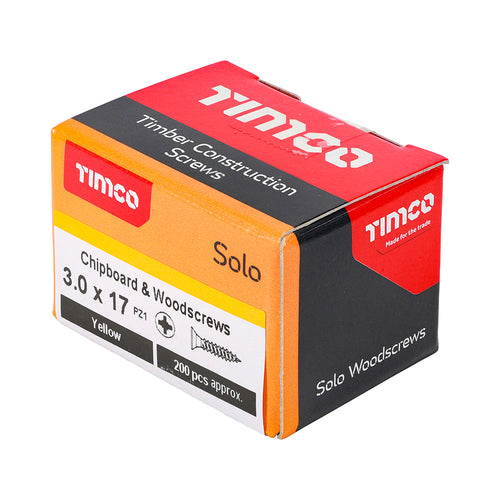 3.0 x 17 - Solo Woodscrew PZ1 CSK ZYP