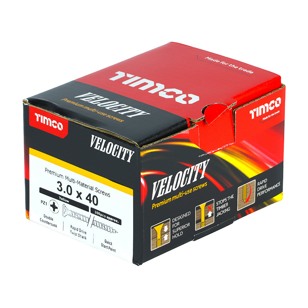 3.0 x 40 - Velocity Screw PZ1 CSK ZYP