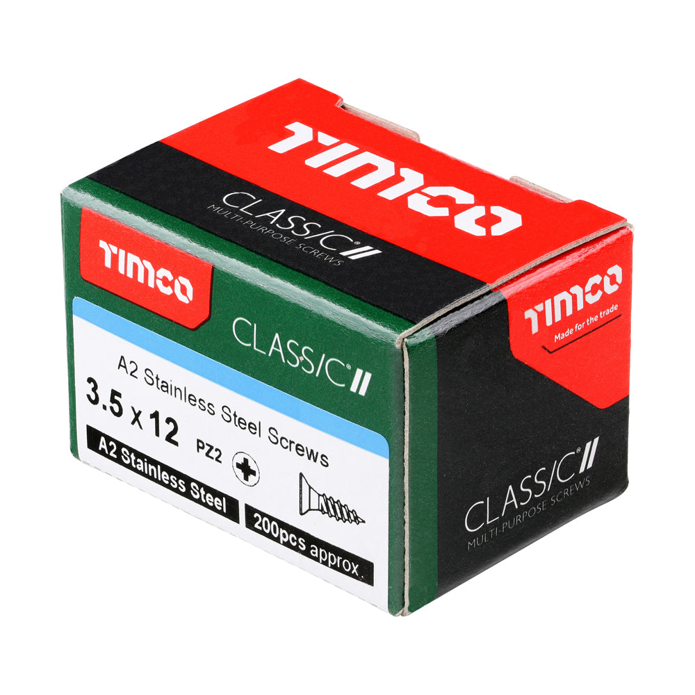 3.5 x 12 - Classic Screw PZ2 CSK A2 SS