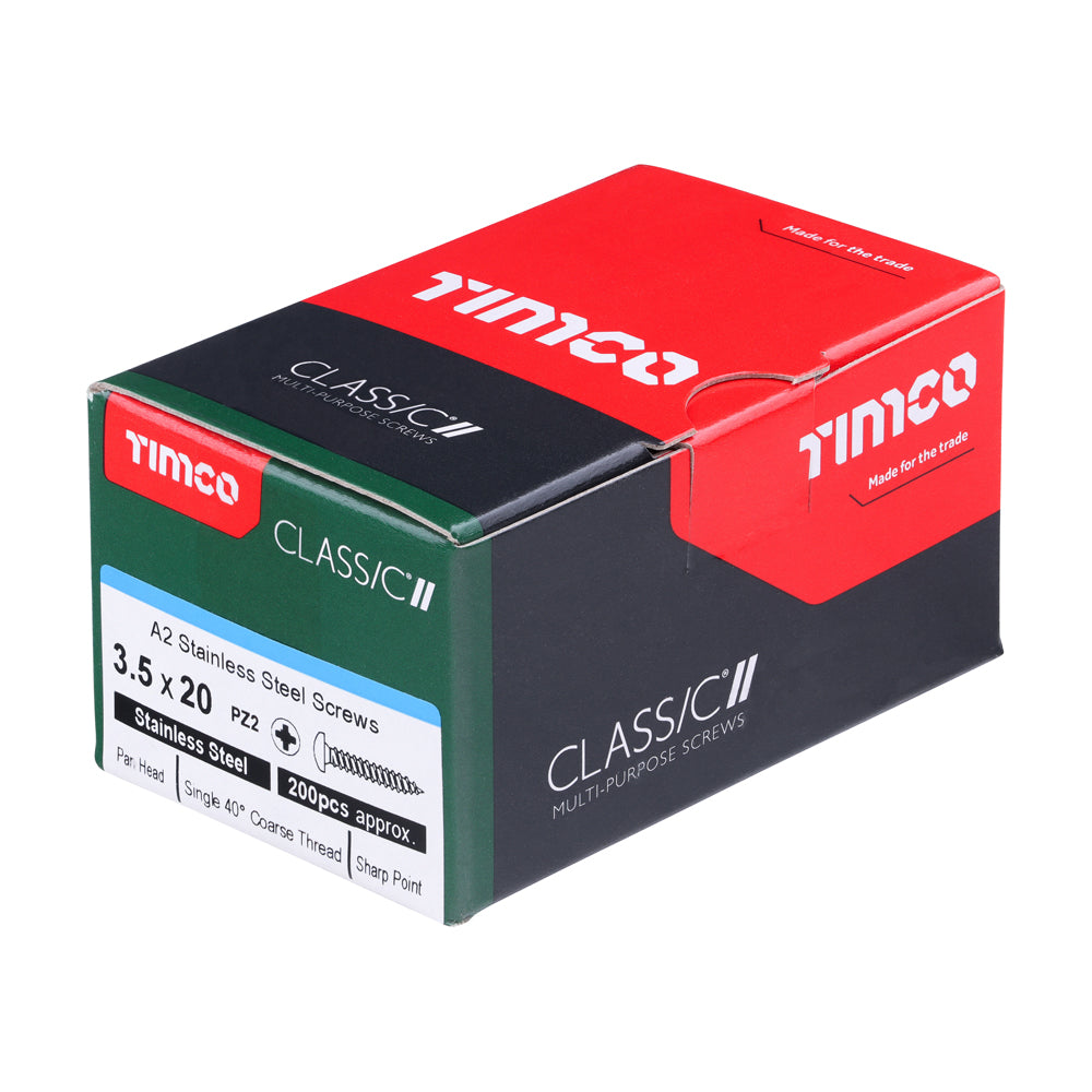 3.5 x 20 - Classic Screw PZ2 PAN A2 SS