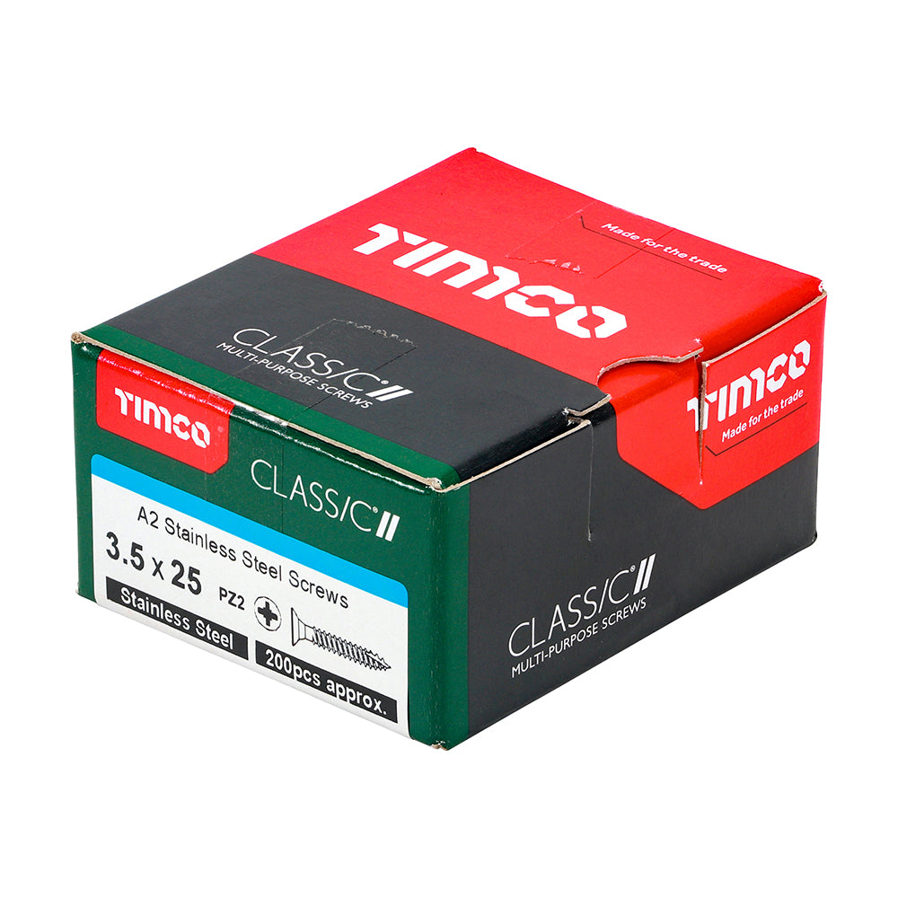 3.5 x 25 - Classic Screw PZ2 CSK A2 SS