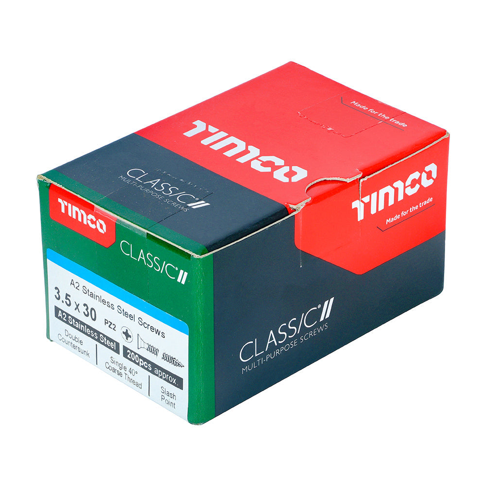 3.5 x 30 - Classic Screw PZ2 CSK A2 SS