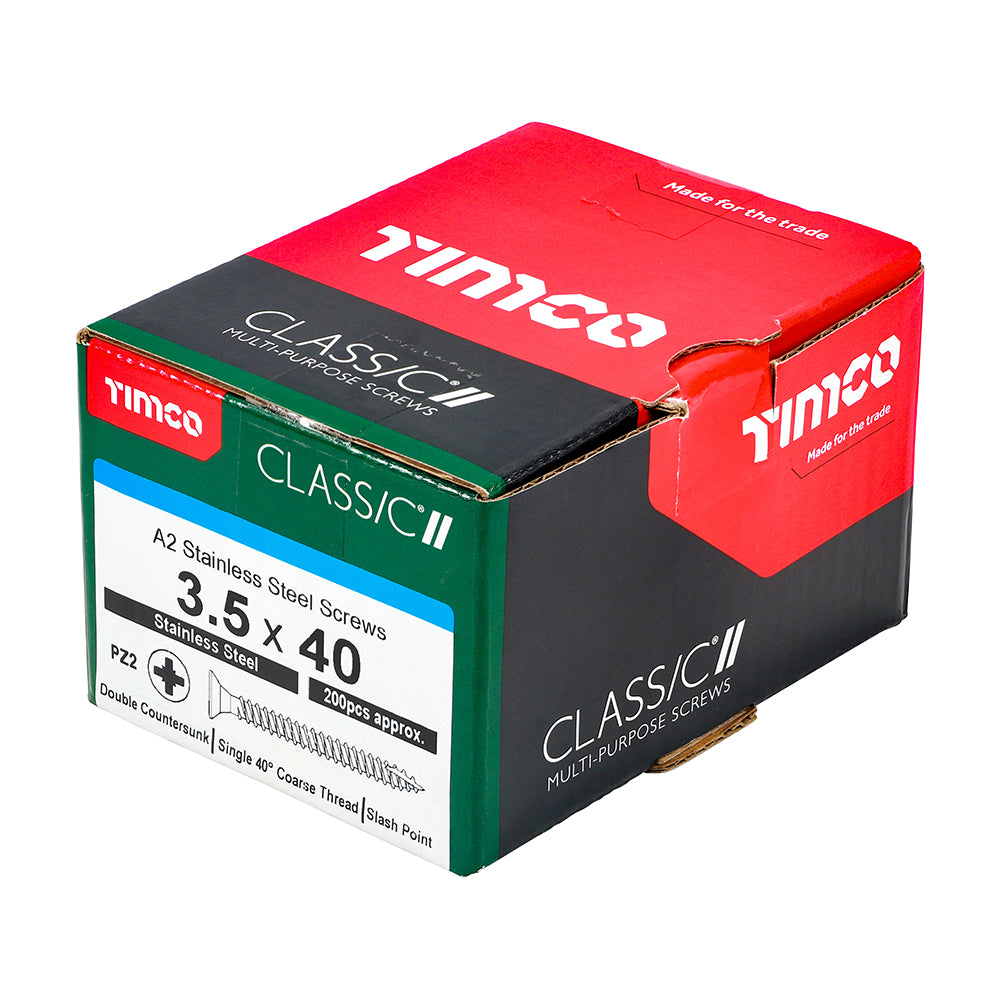 3.5 x 40 - Classic Screw PZ2 CSK A2 SS