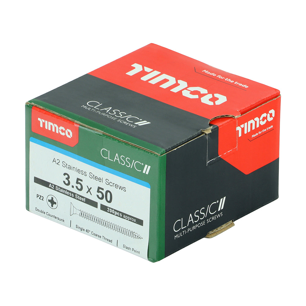 3.5 x 50 - Classic Screw PZ2 CSK A2 SS