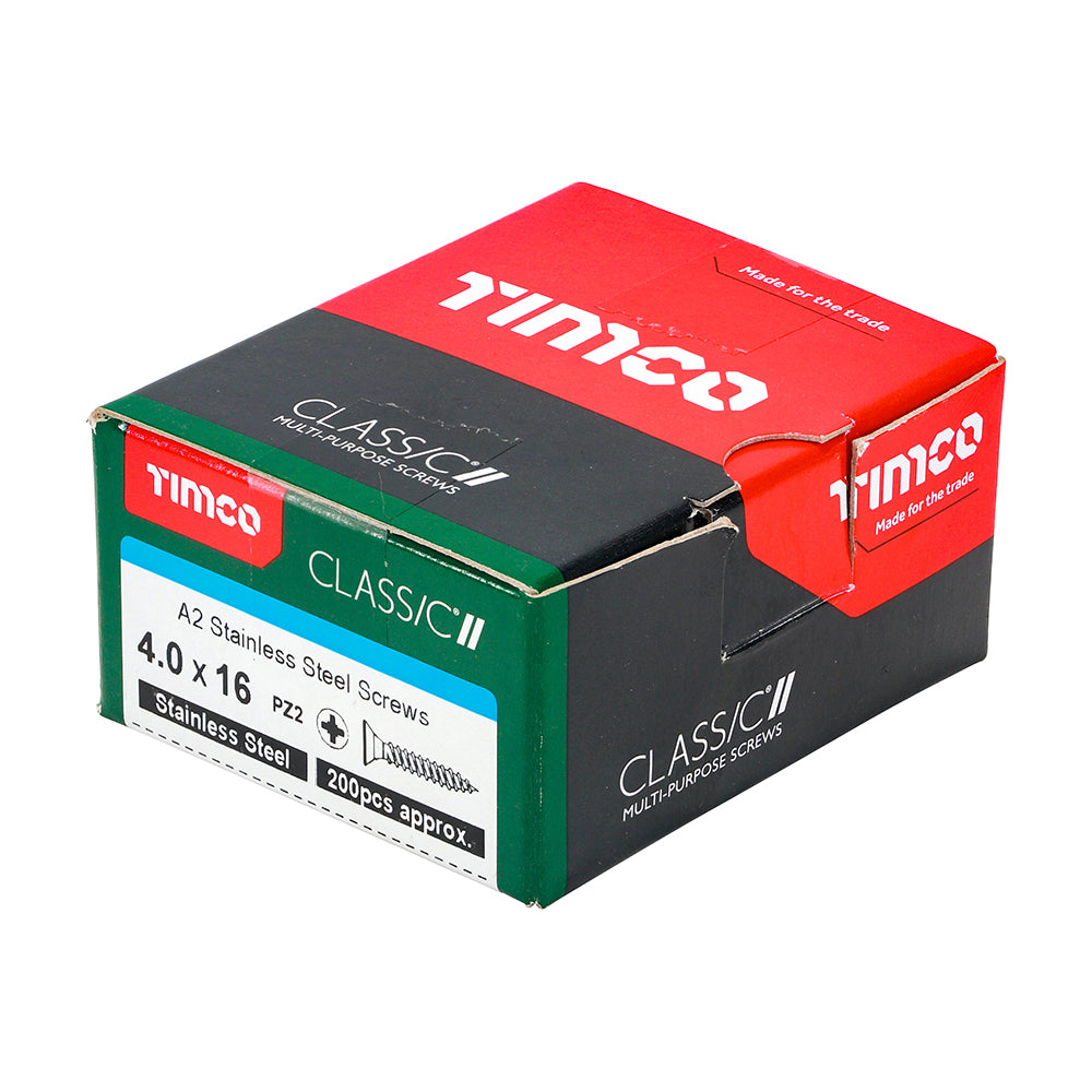 4.0 x 16 - Classic Screw PZ2 CSK A2 SS