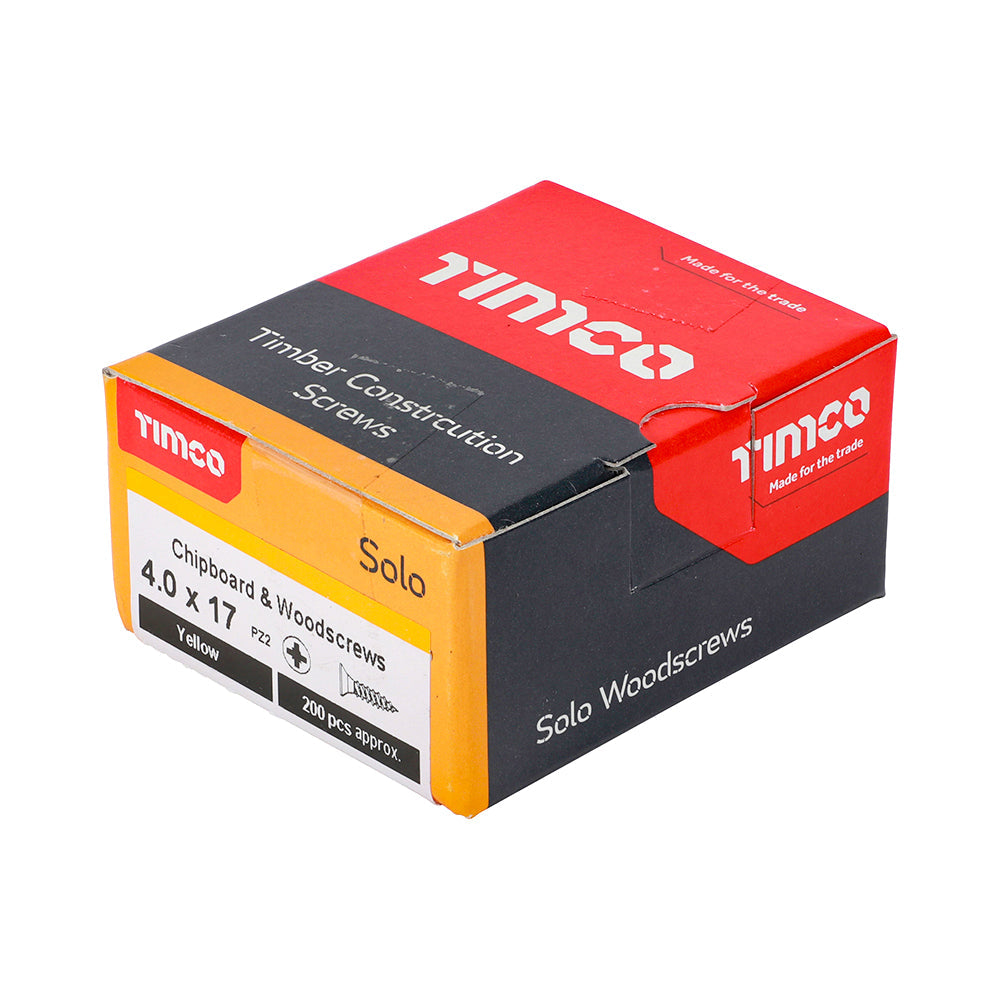 4.0 x 17 - Solo Woodscrew PZ2 CSK ZYP