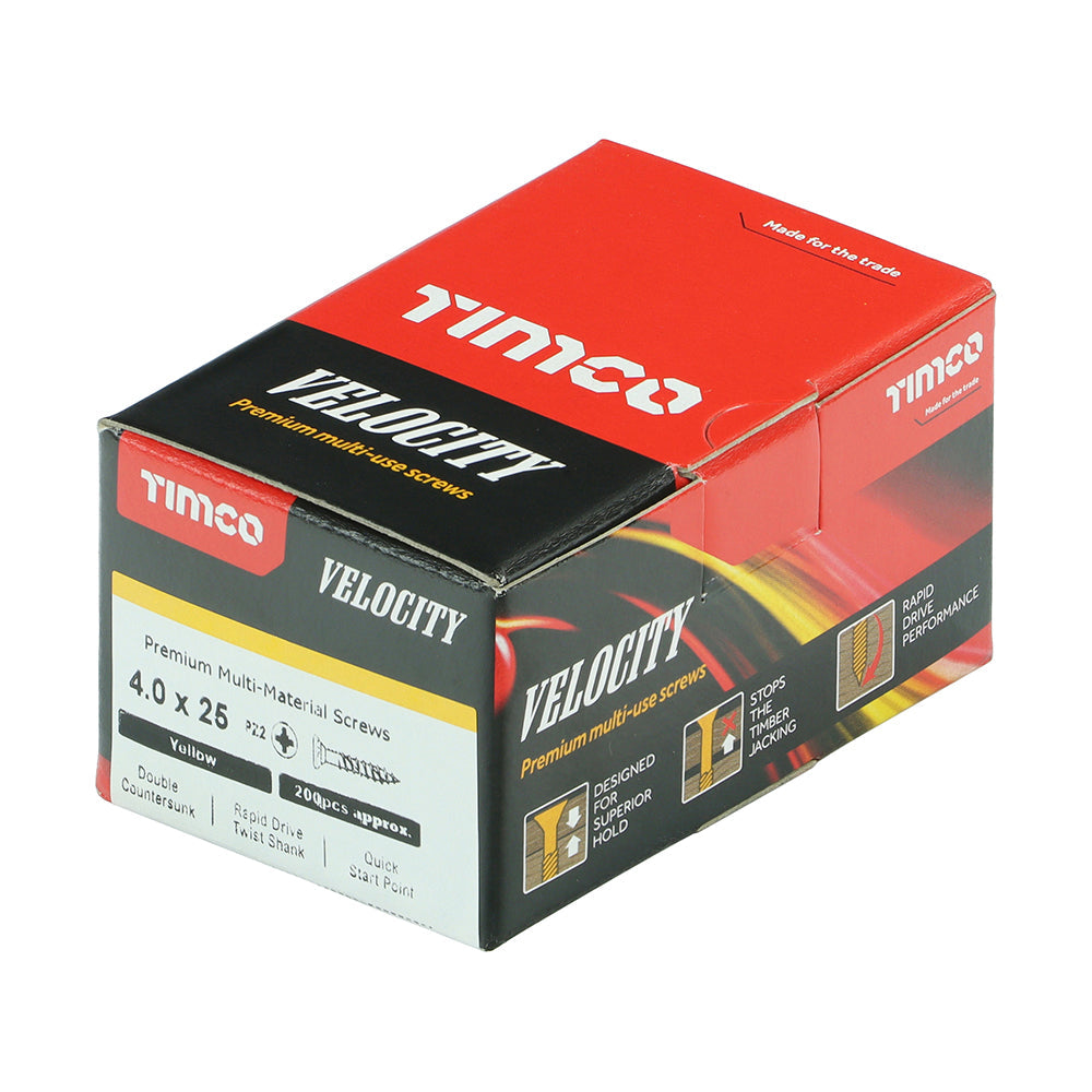 4.0 x 25 - Velocity Screw PZ2 CSK ZYP