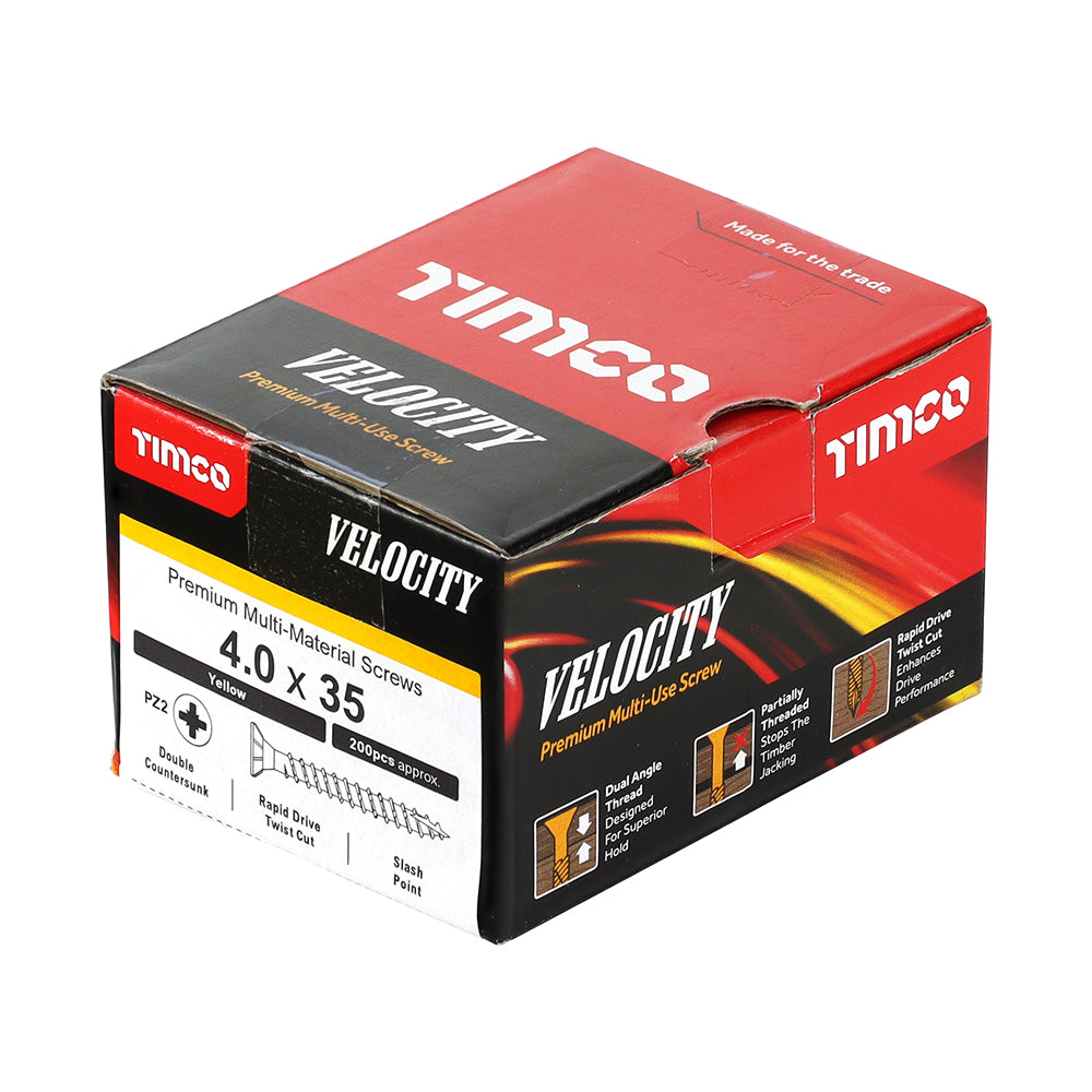 4.0 x 35 - Velocity Screw PZ2 CSK ZYP