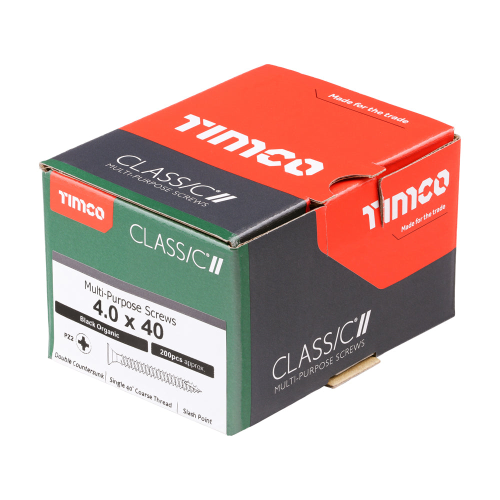 4.0 x 40 - Classic Screw PZ2 CSK Black