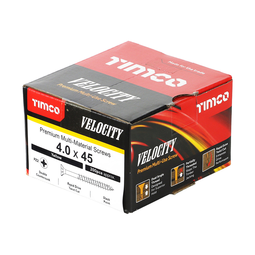 4.0 x 45 - Velocity Screw PZ2 CSK ZYP