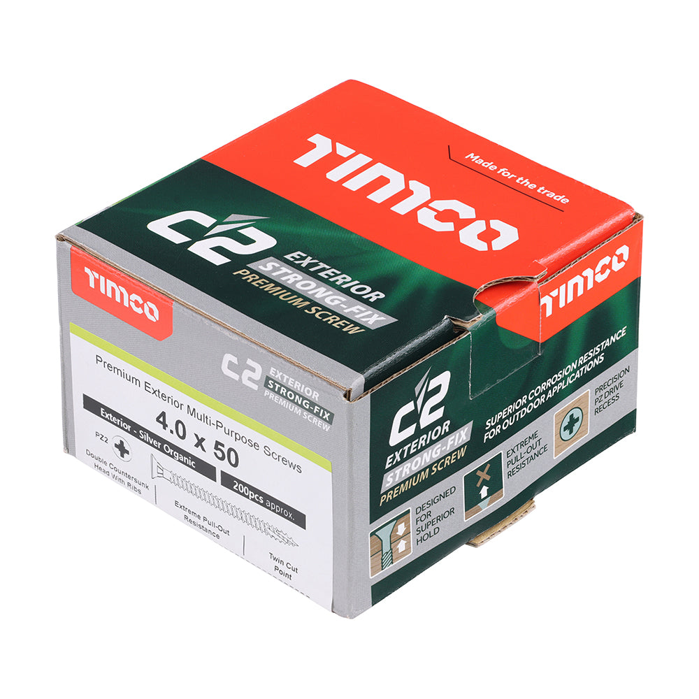 4.0 x 50 - C2 Exterior Strong-Fix - PZ - Twin-Cut - Silver
