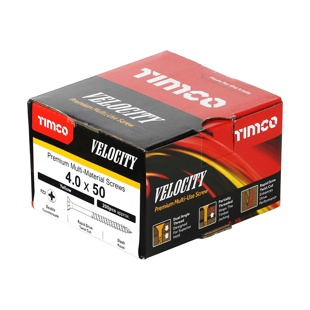 4.0 x 50 - Velocity Screw PZ2 CSK ZYP