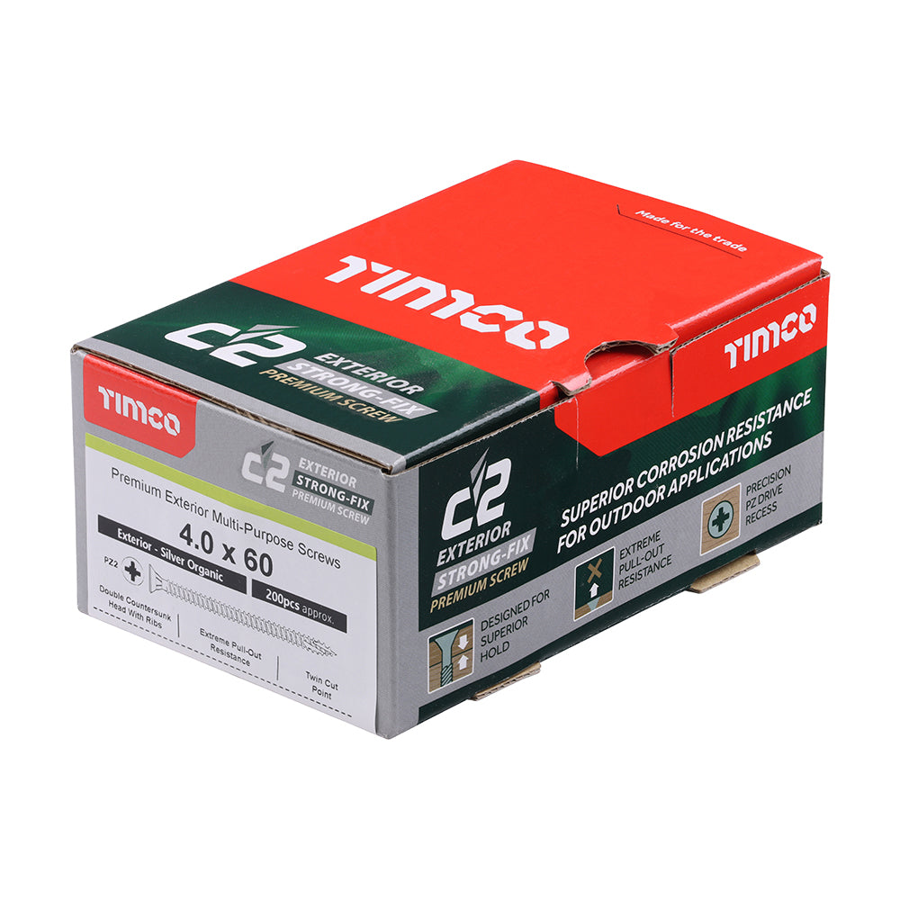 4.0 x 60 - C2 Exterior Strong-Fix - PZ - Twin-Cut - Silver