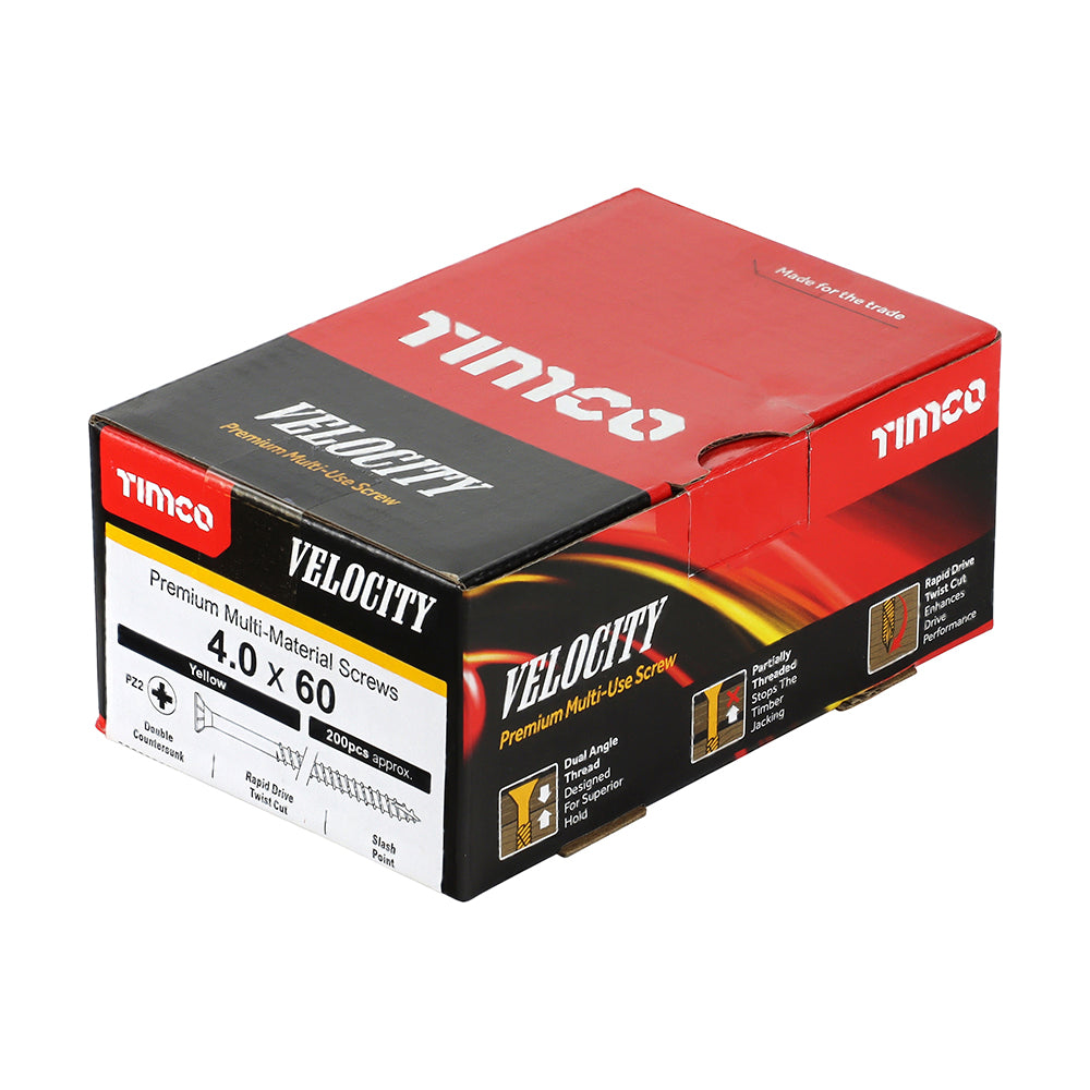 4.0 x 60 - Velocity Screw PZ2 CSK ZYP