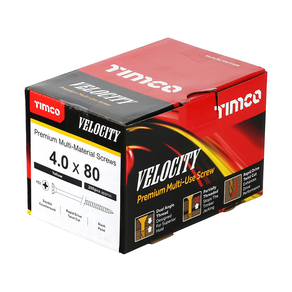 4.0 x 80 - Velocity Screw PZ2 CSK ZYP