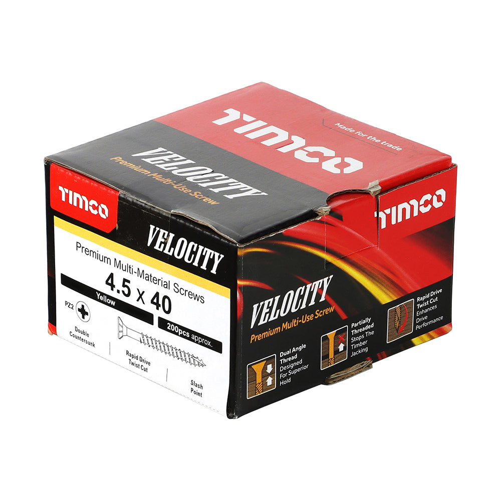 4.5 x 40 - Velocity Screw PZ2 CSK ZYP