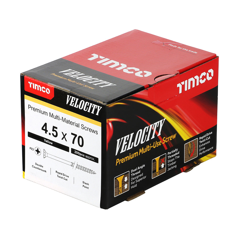 4.5 x 70 - Velocity Screw PZ2 CSK ZYP