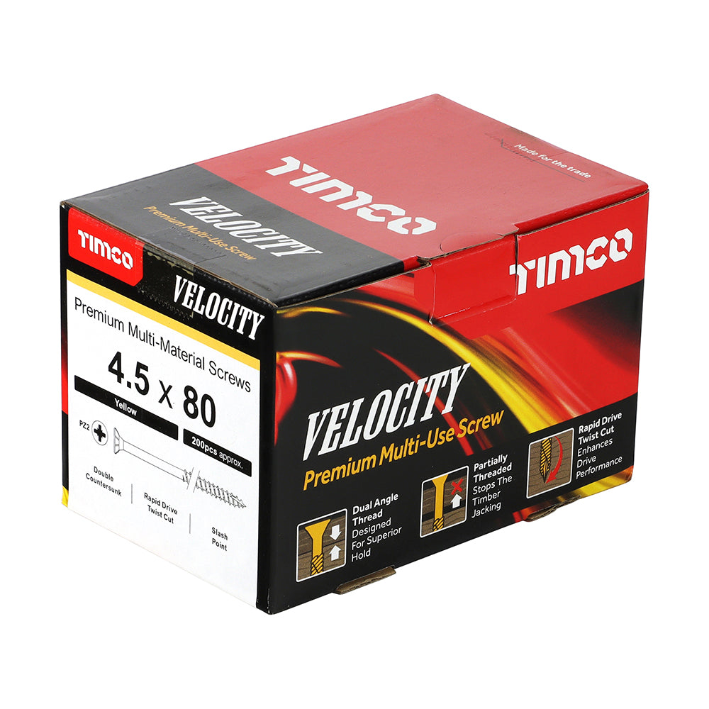 4.5 x 80 - Velocity Screw PZ2 CSK ZYP