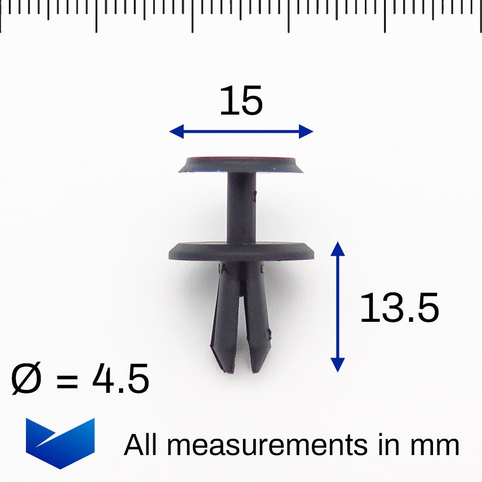 5mm Expanding Push Fit Plastic Rivet, Black - image 2