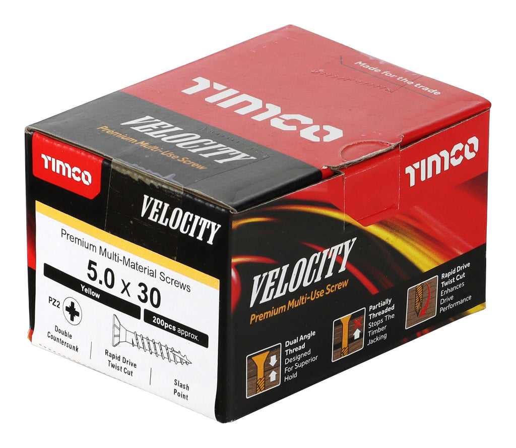 5.0 x 30 - Velocity Screw PZ2 CSK ZYP