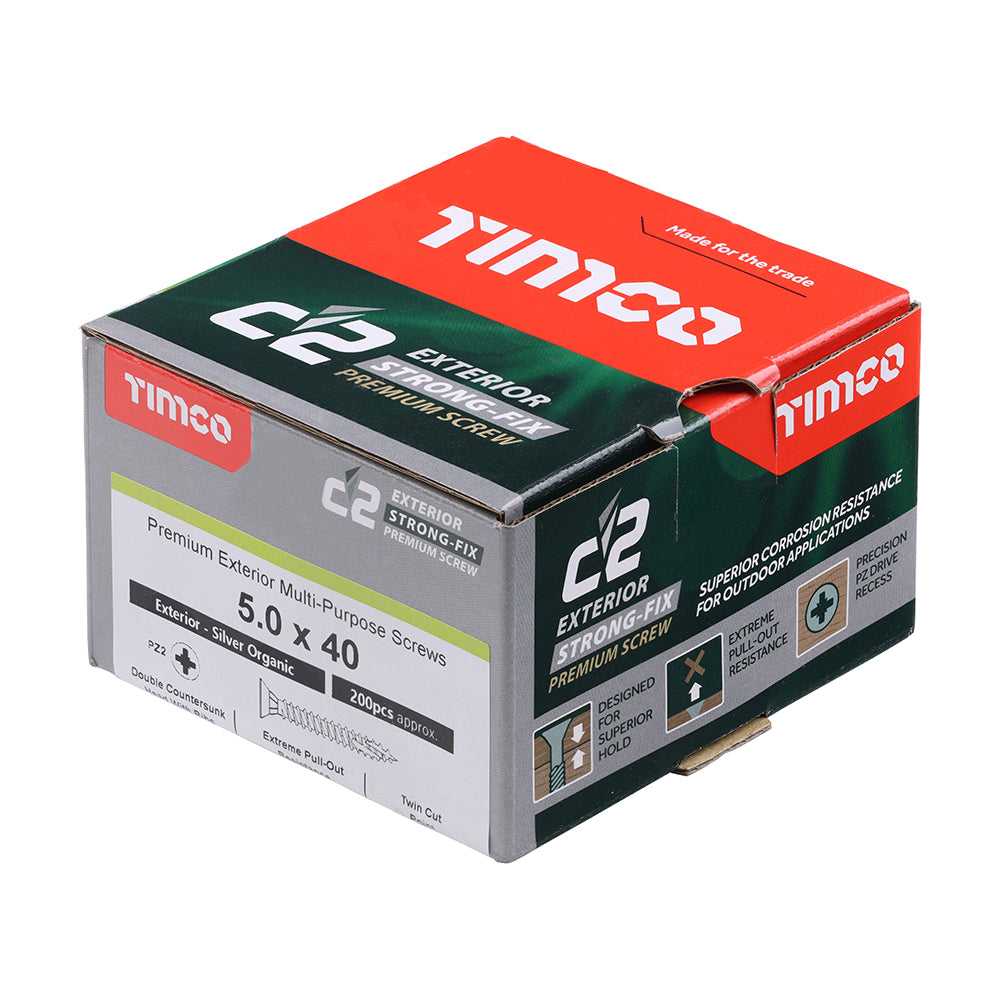 5.0 x 40 - C2 Exterior Strong-Fix - PZ - Twin-Cut - Silver