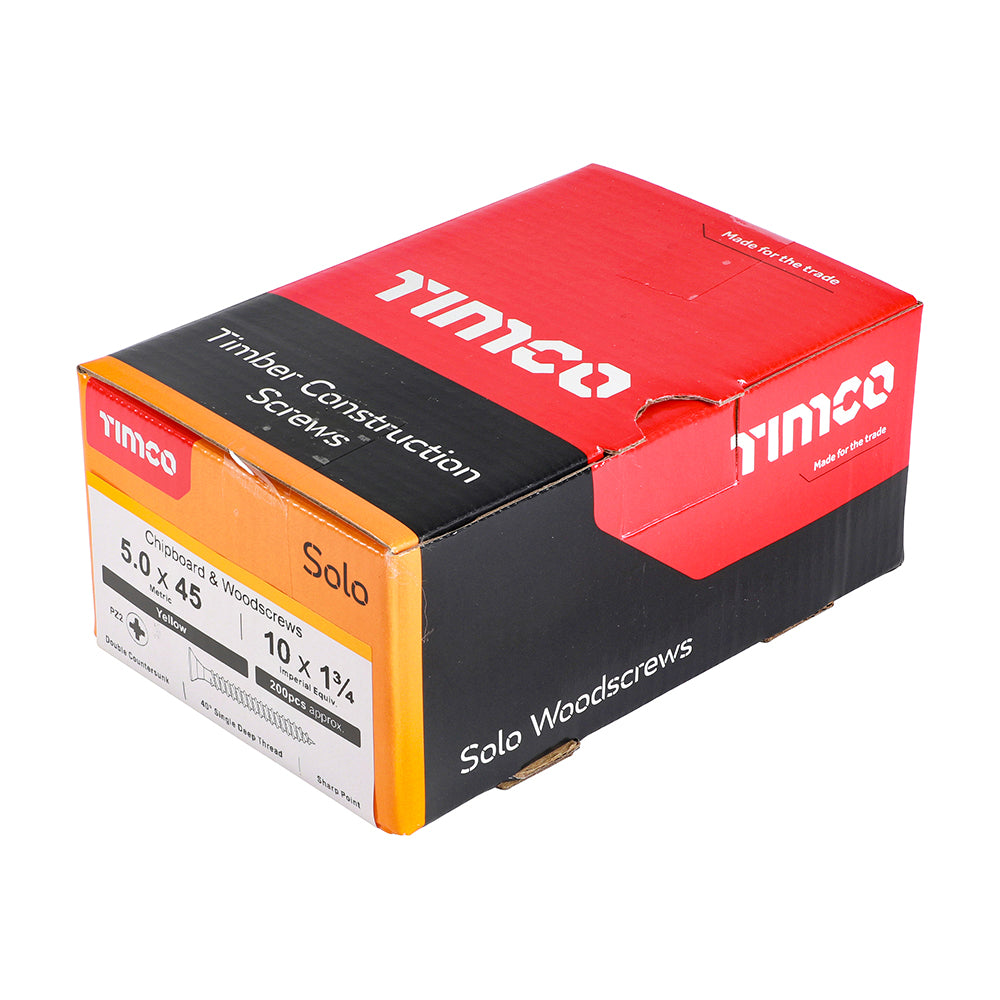 5.0 x 45 - Solo Woodscrew PZ2 CSK ZYP