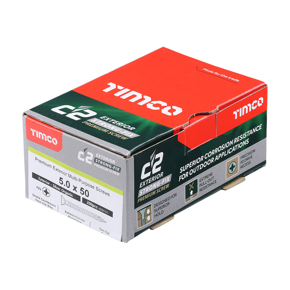 5.0 x 50 - C2 Exterior Strong-Fix - PZ - Twin-Cut - Silver