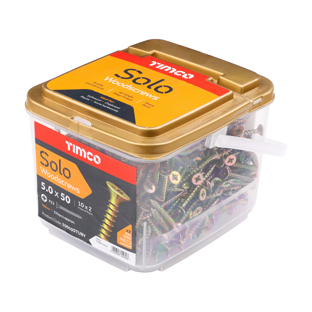5.0 x 50 - Solo Woodscrew CSK - ZYP (TUB)