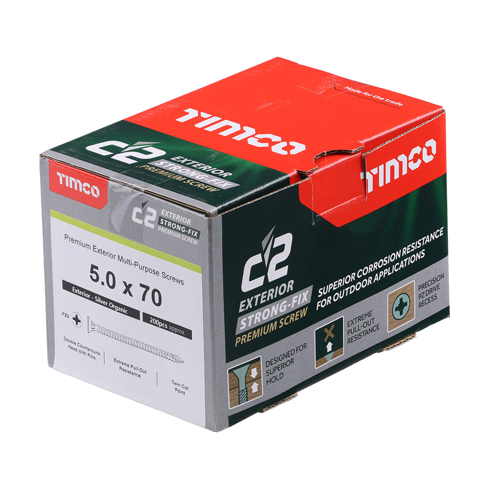 5.0 x 70 - C2 Exterior Strong-Fix - PZ - Twin-Cut - Silver
