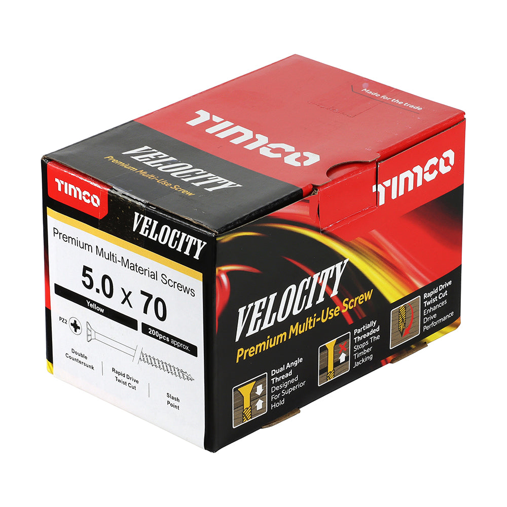 5.0 x 70 - Velocity Screw PZ2 CSK ZYP