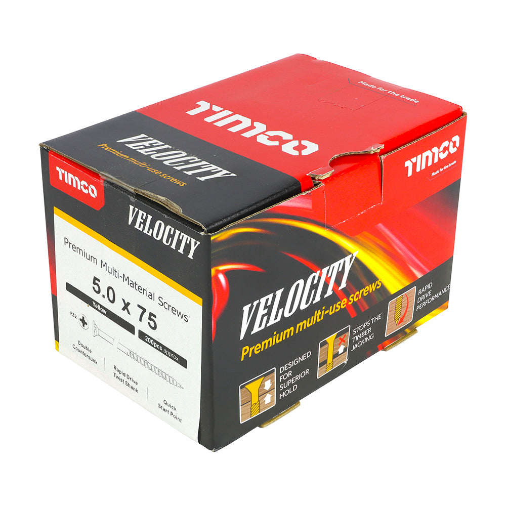 5.0 x 75 - Velocity Screw PZ2 CSK ZYP
