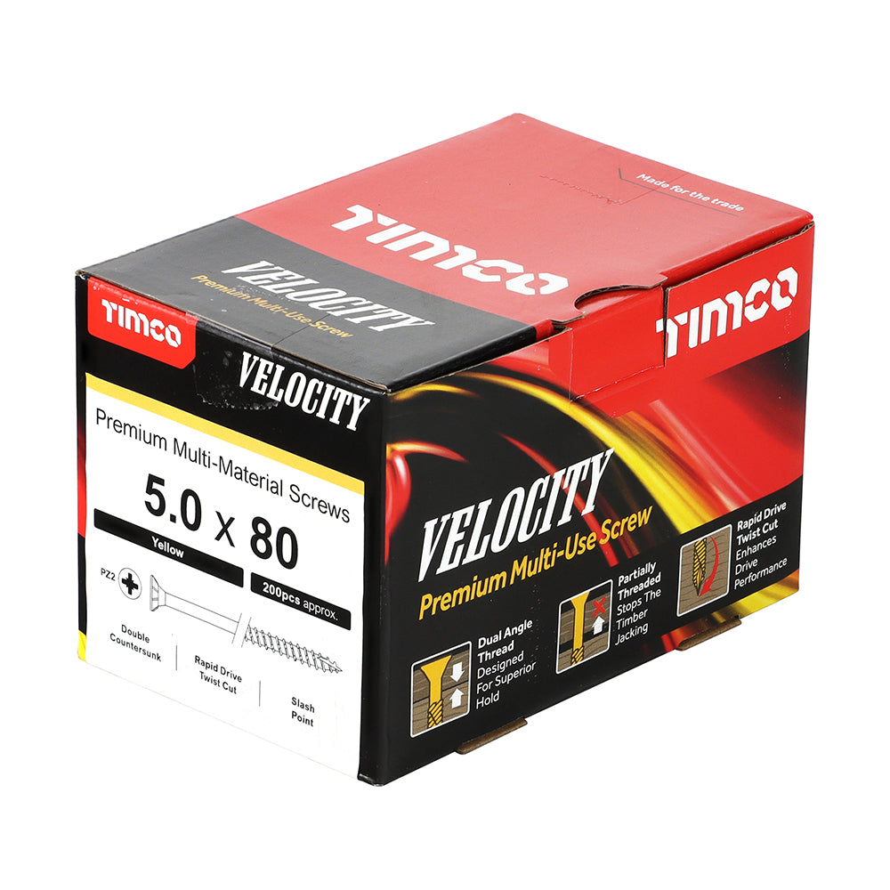 5.0 x 80 - Velocity Screw PZ2 CSK ZYP