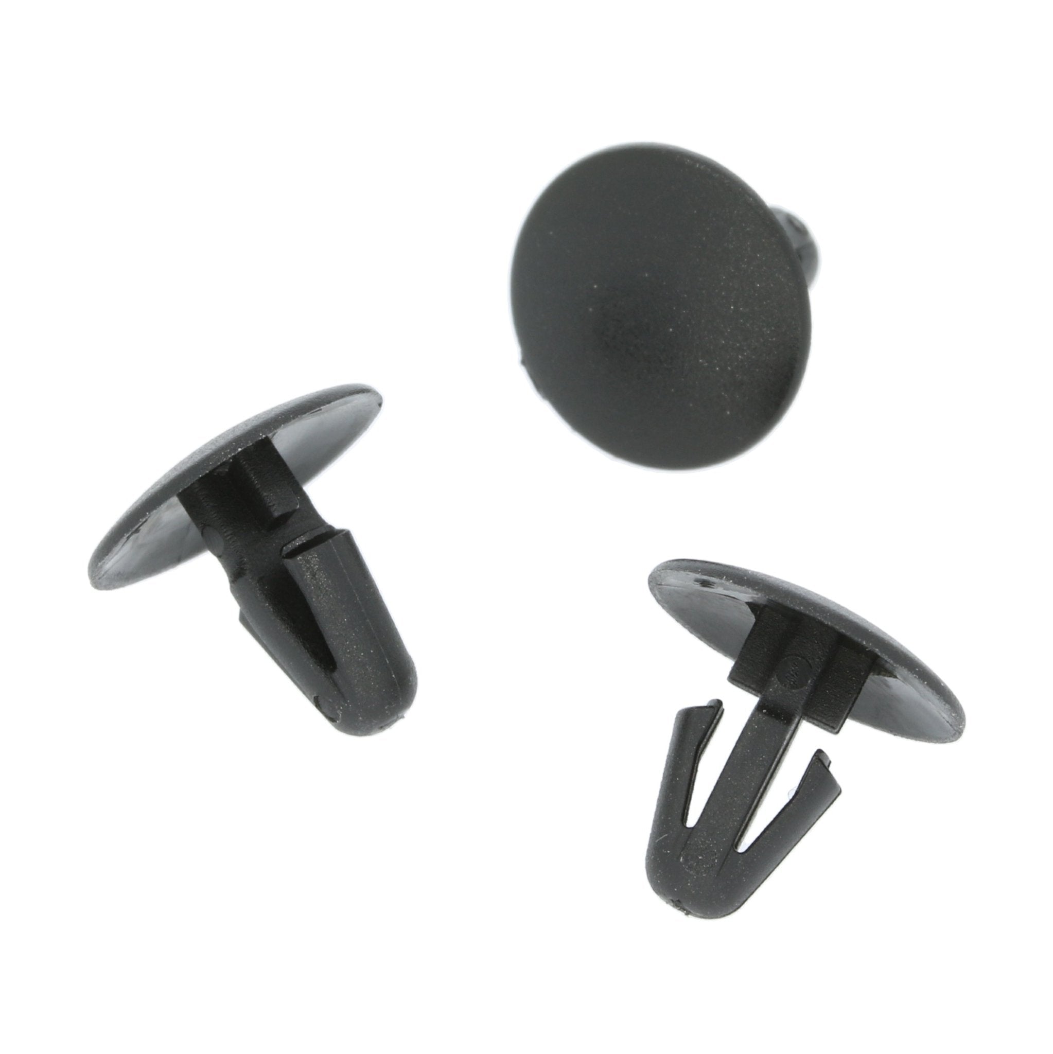Button Clip, 5mm Hole, 12mm Head, Black