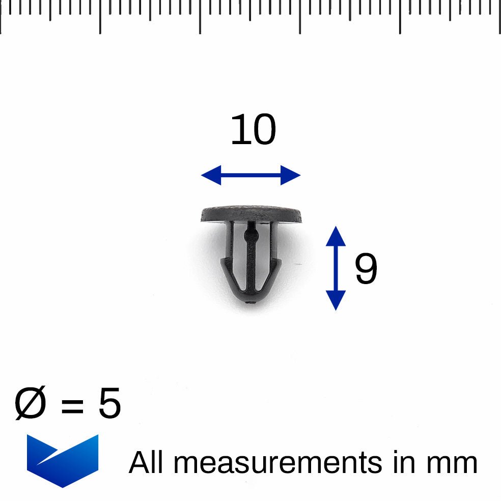 Button Clip, Black 5mm Hole - image 2