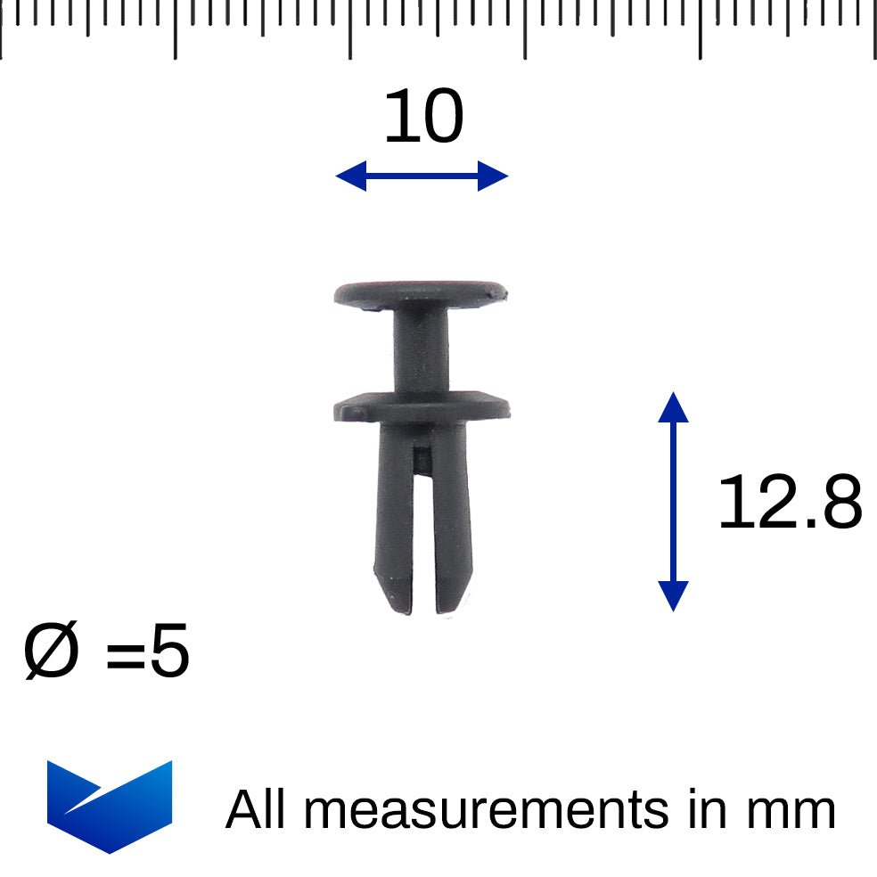 Push Fit Expanding Rivet, 5mm Hole, Black - image 2