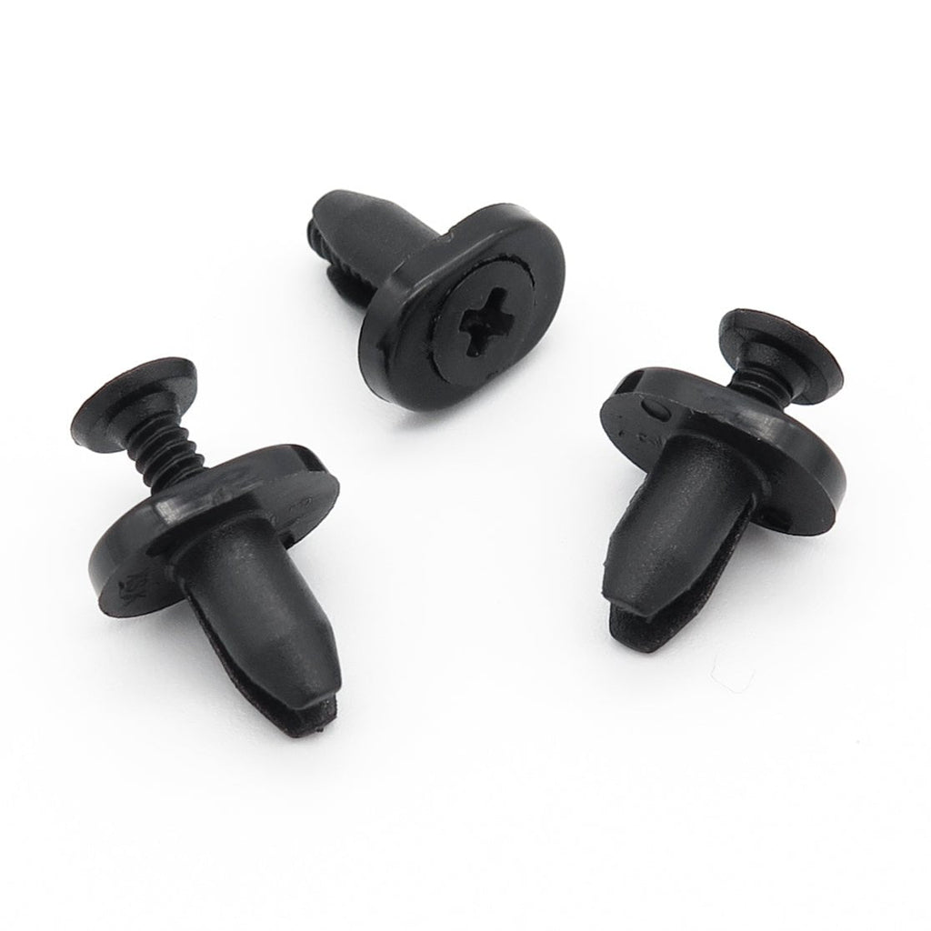 5mm Screw Fit Plastic Rivet, Oval Collar, Black