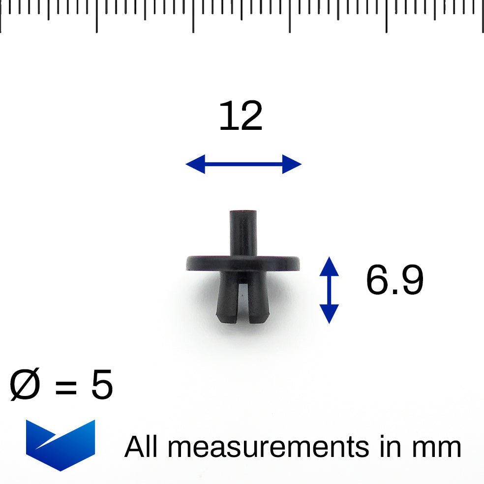 Push Fit Plastic Rivet, Black - image 2