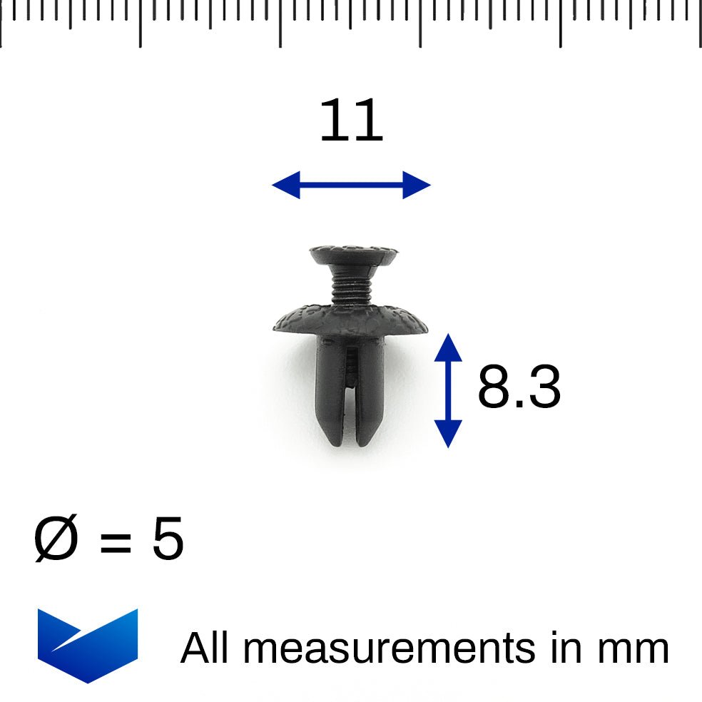 5mm Screw Fit Plastic Rivet, Black - image 2