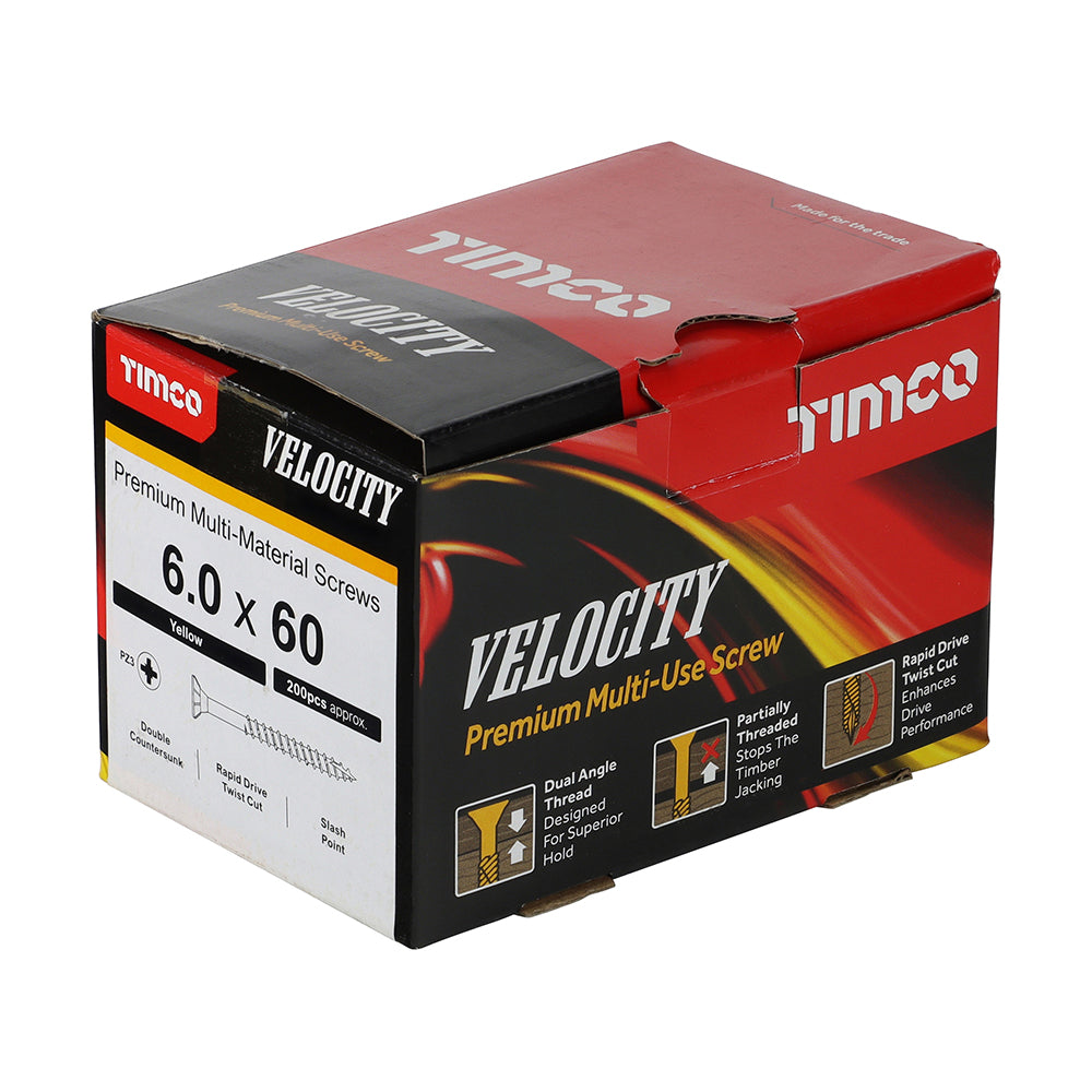 6.0 x 60 - Velocity Screw PZ3 CSK ZYP