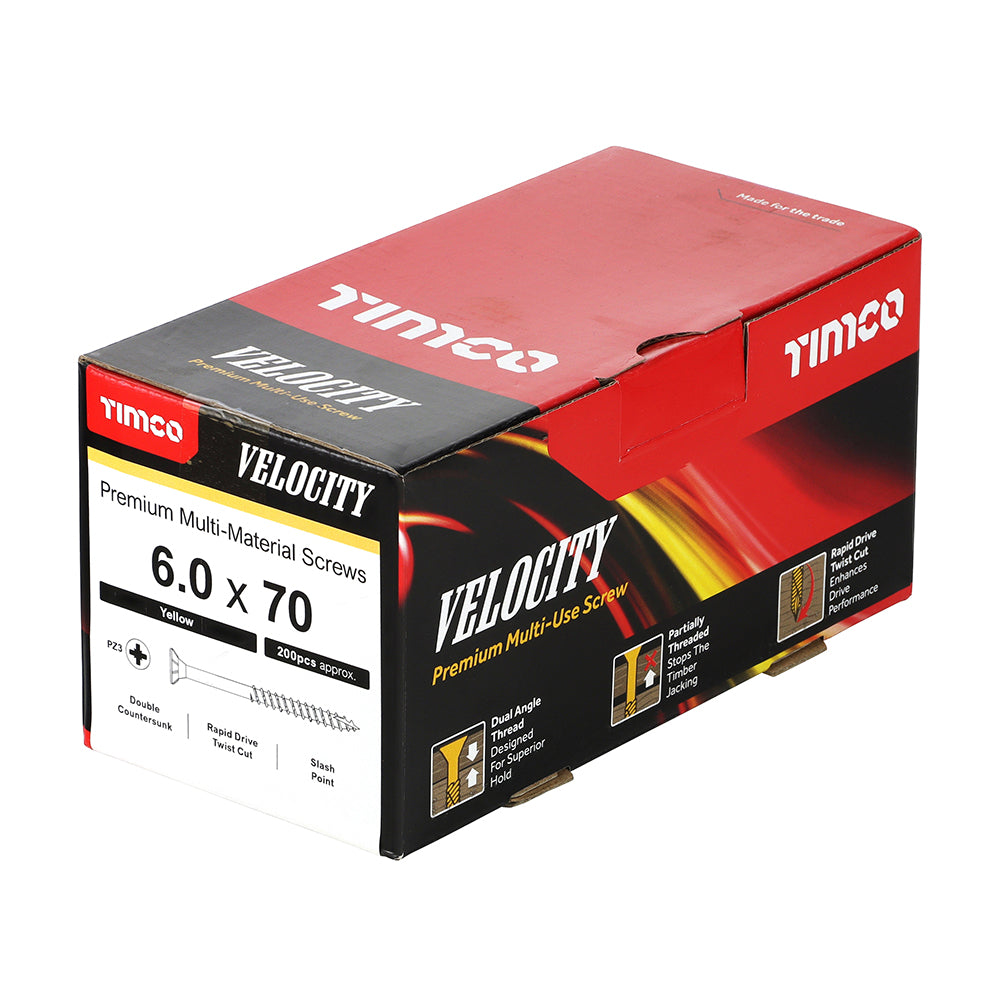 6.0 x 70 - Velocity Screw PZ3 CSK ZYP