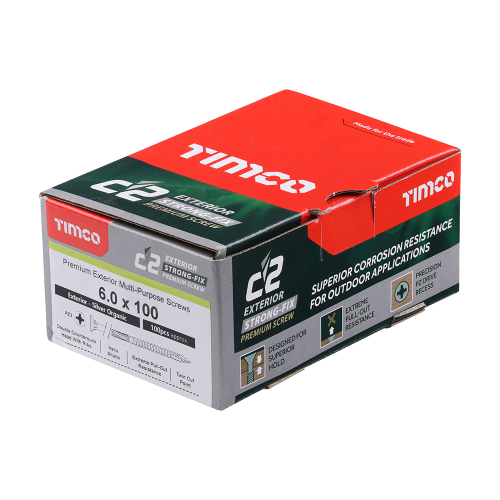 6.0 x 100 - C2 Exterior Strong-Fix - PZ - Twin-Cut - Silver
